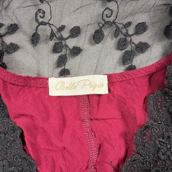 Belle Poque Victorian Ruffled Maxi Dress Medium Lace Mesh - Picture 7 of 13